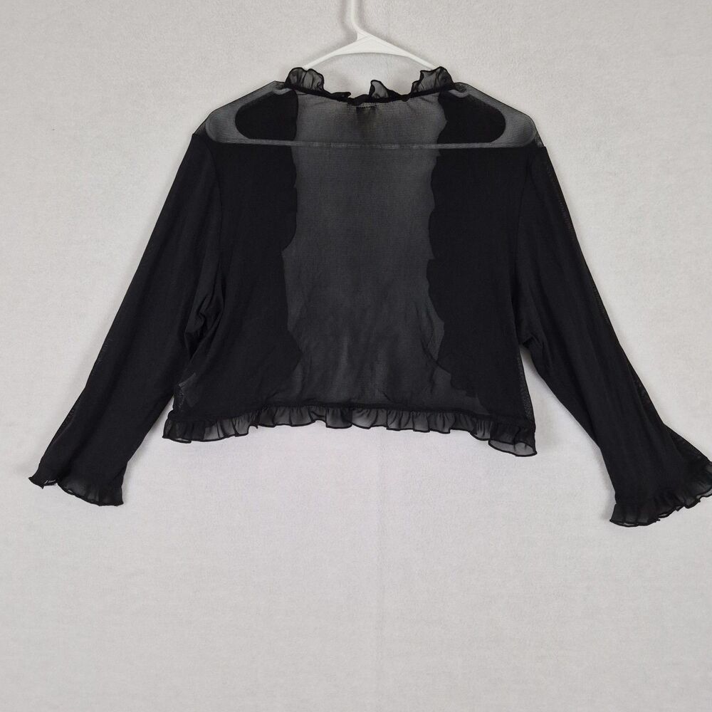 Sangria Black X Large Ruffled Sleeve Sheer Cover Up Cardigan Whimsigoth Romantic - Picture 12 of 13